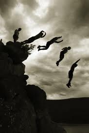 leap off cliff
